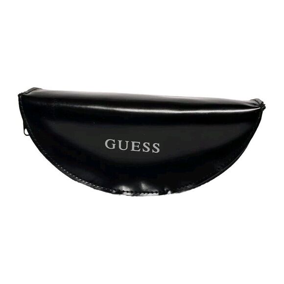 Guess Eyewear Eyeglass / Sunglass Hard Case Zipper Closure Faux Leather - Black - Picture 1 of 9